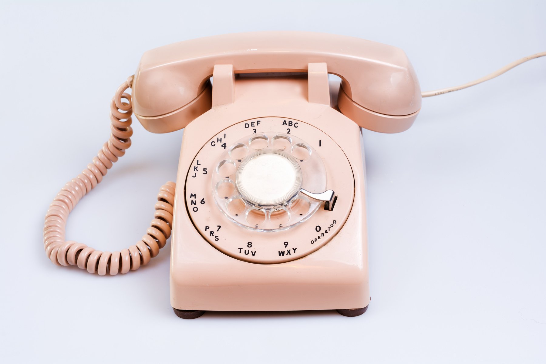 Rotary phone isolated on white